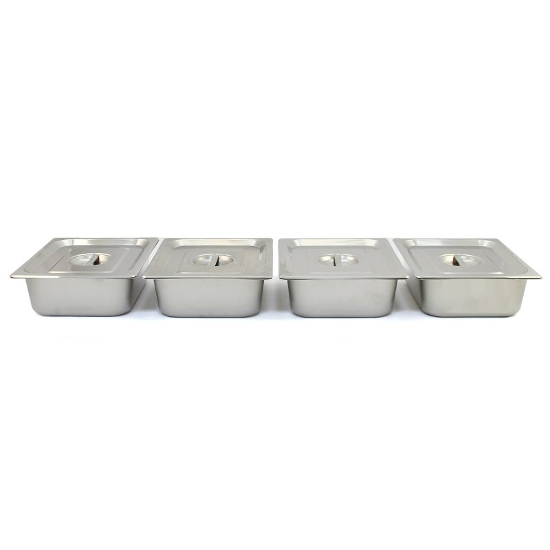 KuKoo Wet Well Catering Bain Marie Food Warmer Display, 4 Pan, 1/2 GN, 1.5kW, Stainless Steel
