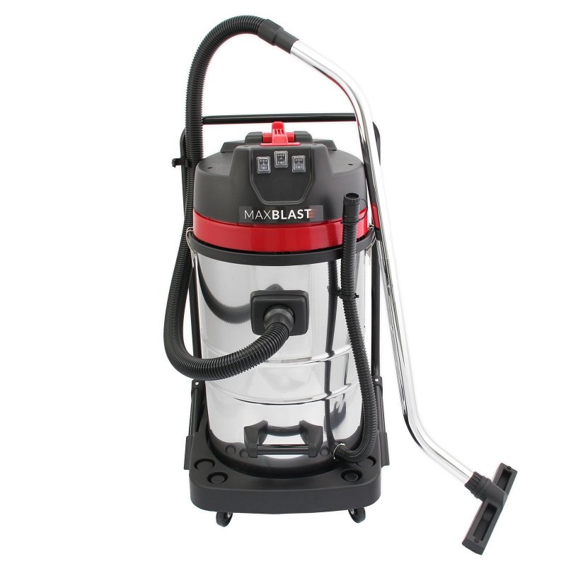 Industrial Vacuum Cleaner 80L Wet & Dry 4 Attachments Commercial Cleaning 3000W Triple Motor Stainless Steel Cloth Filter 1.5m Hose 9m Cable Bagless or Bagged 3 x FREE Hoover Bags