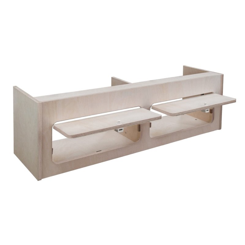 Campervan Overhead Cabinet 2 Door Top Locker Central Divider Camper Van Furniture Storage Lightweight Solid Birch Plywood Unpainted Soft Close Hinges Push Button Locks Pre Drilled Holes Fixing Kit