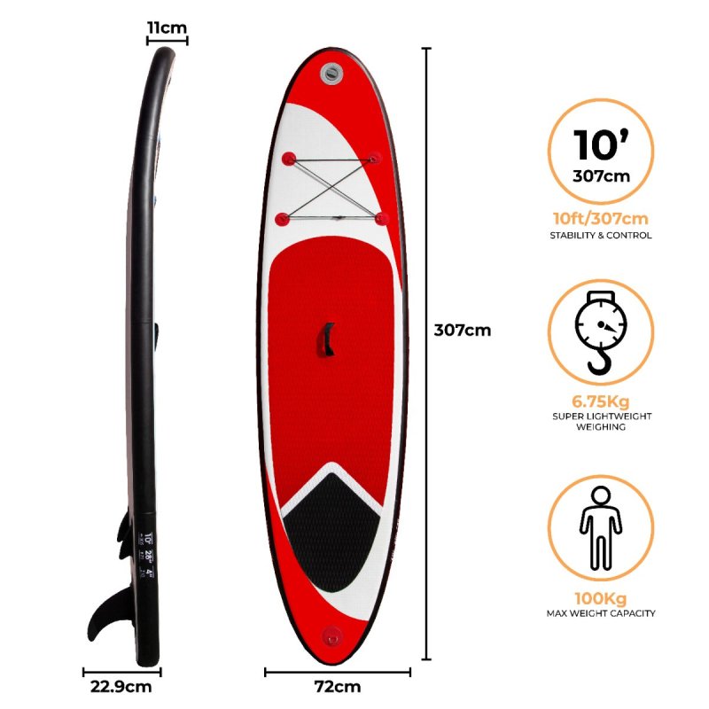 Inflatable Paddle Board Stand Up 10ft SUP Lightweight 6.75kg Water Sports