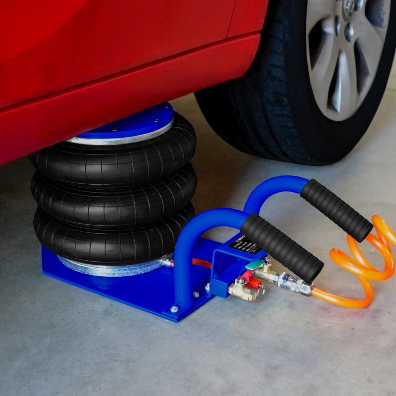 Air Bag Jack 3.5 Ton 7700 LBS Capacity Pneumatic Heavy Duty Quick 3-5 Second Car Lifting Jack Triple Bag Auto Repairing Tyres Changing Rubber Grip Handles 13.5 - 40cm / 16 Inch Lifting Range