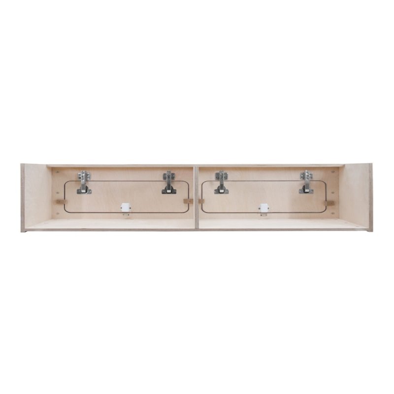 Campervan Overhead Cabinet 2 Door Top Locker Central Divider Camper Van Furniture Storage Lightweight Solid Birch Plywood Unpainted Soft Close Hinges Push Button Locks Pre Drilled Holes Fixing Kit