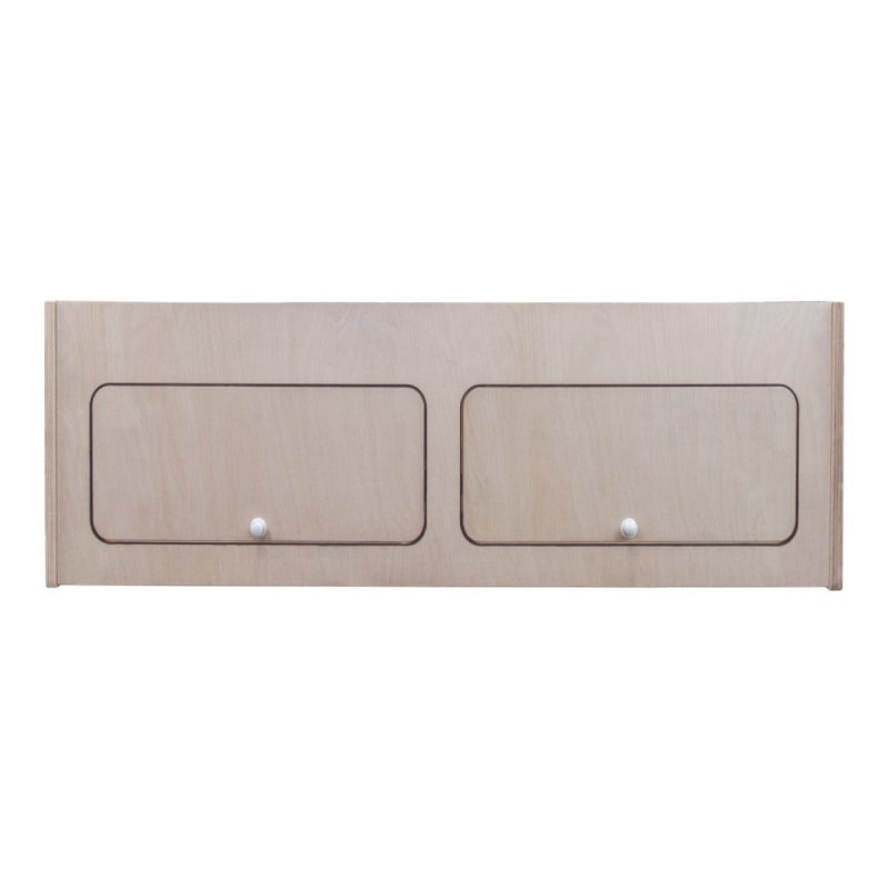 Campervan Overhead Cabinet 2 Door Top Locker Central Divider Camper Van Furniture Storage Lightweight Solid Birch Plywood Unpainted Soft Close Hinges Push Button Locks Pre Drilled Holes Fixing Kit