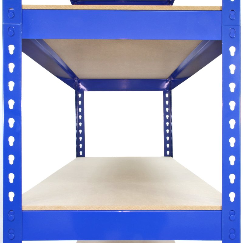 10 x Blue Racking Bay Unit 5 Tier Heavy Duty Steel Metal 200kg capacity Per Shelf Garage Shelves Storage Warehouse Shed Workshop Boltless Shelving 120 x 50 x 180cm Free Rubber Mallet