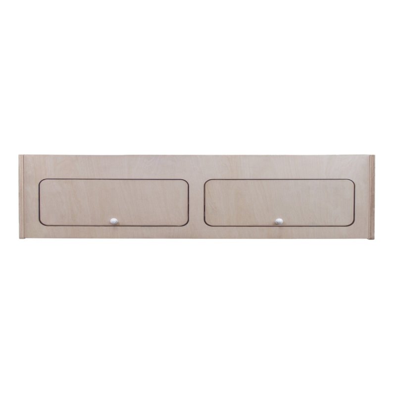 Campervan Overhead Cabinet 2 Door Top Locker Central Divider Camper Van Furniture Storage Lightweight Solid Birch Plywood Unpainted Soft Close Hinges Push Button Locks Pre Drilled Holes Fixing Kit
