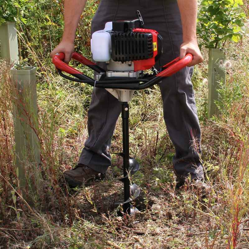 T-Mech Earth Auger and Petrol Post Driver Garden Post Hole Digger 52cc 40cc Posts Fence knocker Driving Picket Fencing Ramming 2-Stroke 4-Stroke