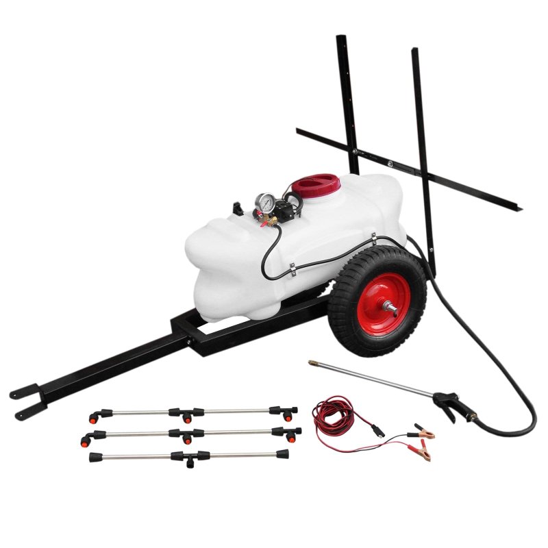 ATV Sprayer Trailer 60L Boom Quad Electric 12V Spot Crops Weed Farm Agricultural Hand Lance Tank Garden