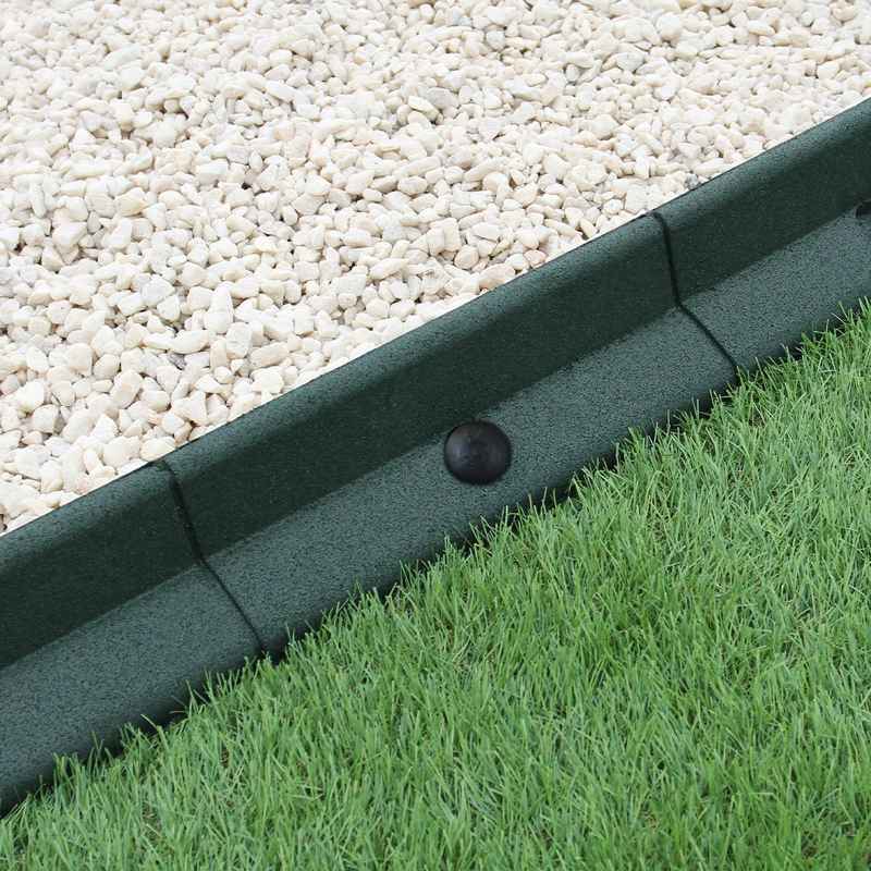 Flexible Lawn Edging Garden Border Grass Pathways Path Edge Vegetable Plot Flowerbed Raised Borders Rubber Artificial Grass Green | Pack of 8 x 1.2m