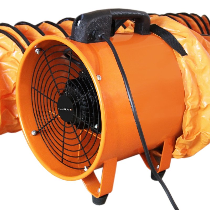 Dust Extractor Ventilation Fan 300mm 110V Portable 12m Duct Hose Workshop Fume Air Blower Industrial PVC Ducting Ventilator