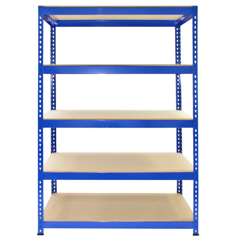 10 x Blue Racking Bay Unit 5 Tier Heavy Duty Steel Metal 280kg capacity Per Shelf Garage Shelves Storage Warehouse Shed Workshop Boltless Shelving 120cm x 45cm x 180cm Free Rubber Mallet
