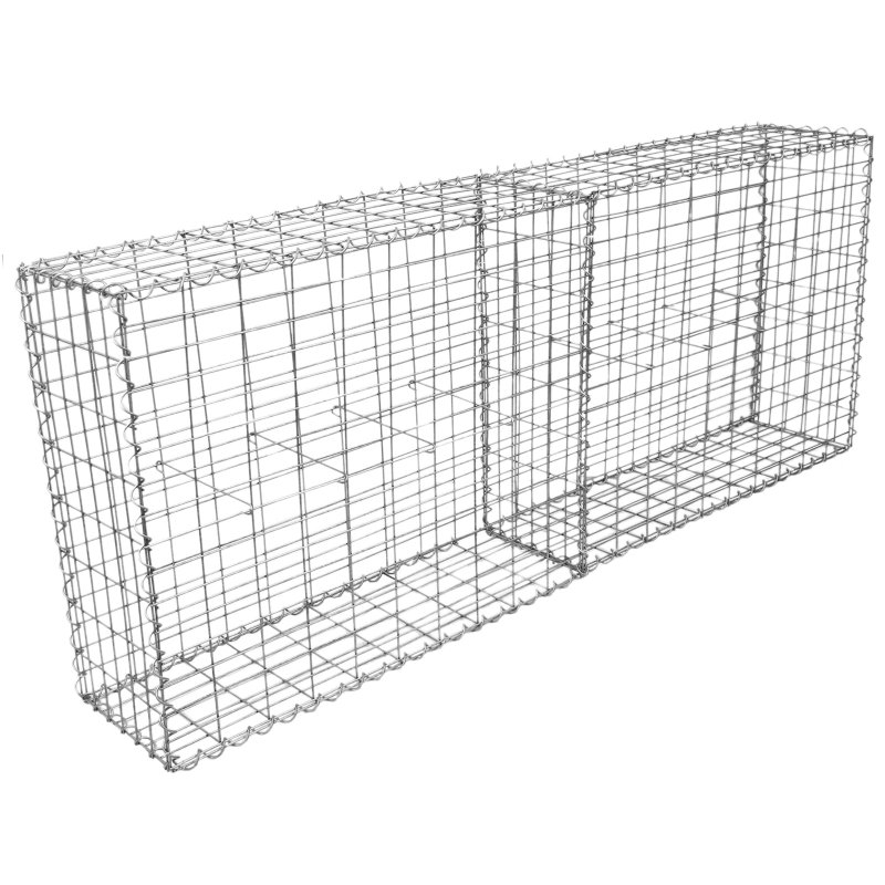 Gabion Baskets Galvanised Steel Cages Stone Mesh Wire Outdoor Basket Spiral Retaining Wall Planter Garden / 100 x 95 x 30cm / 2 Pack