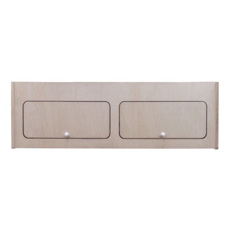 Campervan Overhead Cabinet 2 Door Top Locker Central Divider Camper Van Furniture Storage Lightweight Solid Birch Plywood Unpainted Soft Close Hinges Push Button Locks Pre Drilled Holes Fixing Kit