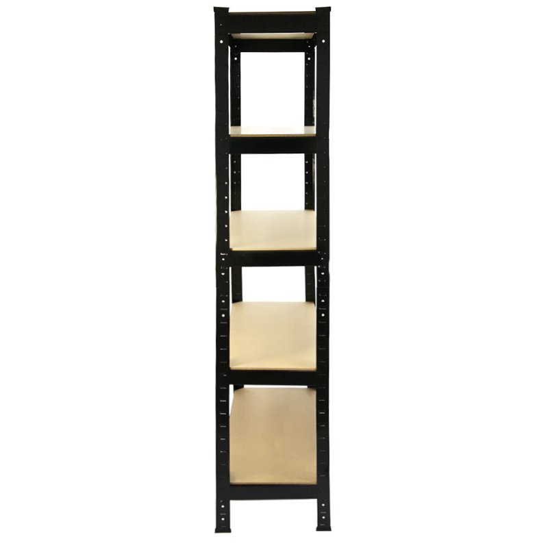 75cm Wide Racking Garage Storage Shelving Heavy Duty 5 Tier Shelf Unit 75cm x 30cm x 150cm (2, Black)