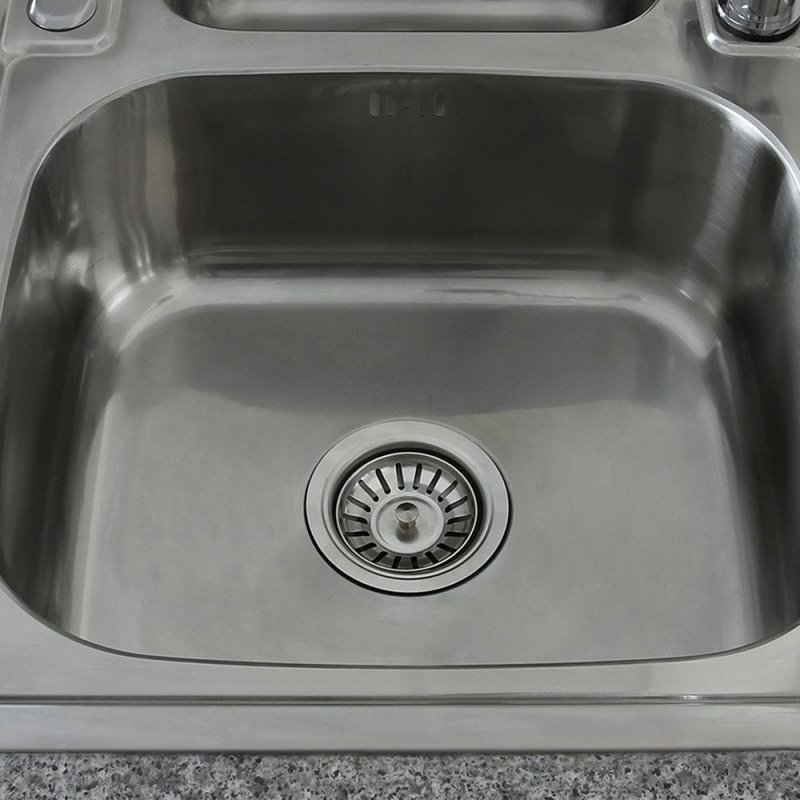 KuKoo Stainless Steel Kitchen Sink Basin & Padstow Tap, Reversible, 105cm x 18cm x 50cm