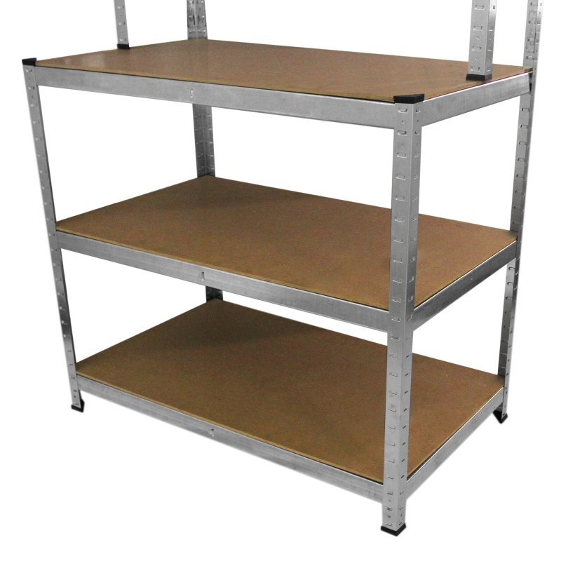 Galvanised Workbench Shelving Unit Rack Workshop Shed Heavy Duty Boltless Garage Galwix Steel Racking 900kg / Rubber Mallet