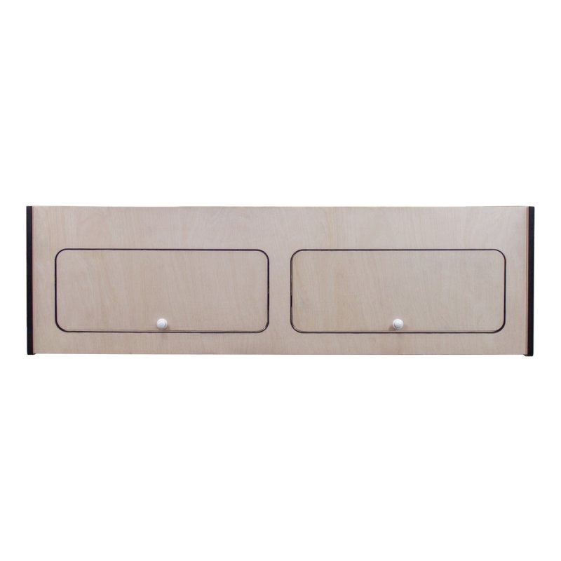 Campervan Overhead Cabinet 2 Door Top Locker Central Divider Camper Van Furniture Storage Lightweight Solid Birch Plywood Unpainted Soft Close Hinges Push Button Locks Pre Drilled Holes Fixing Kit
