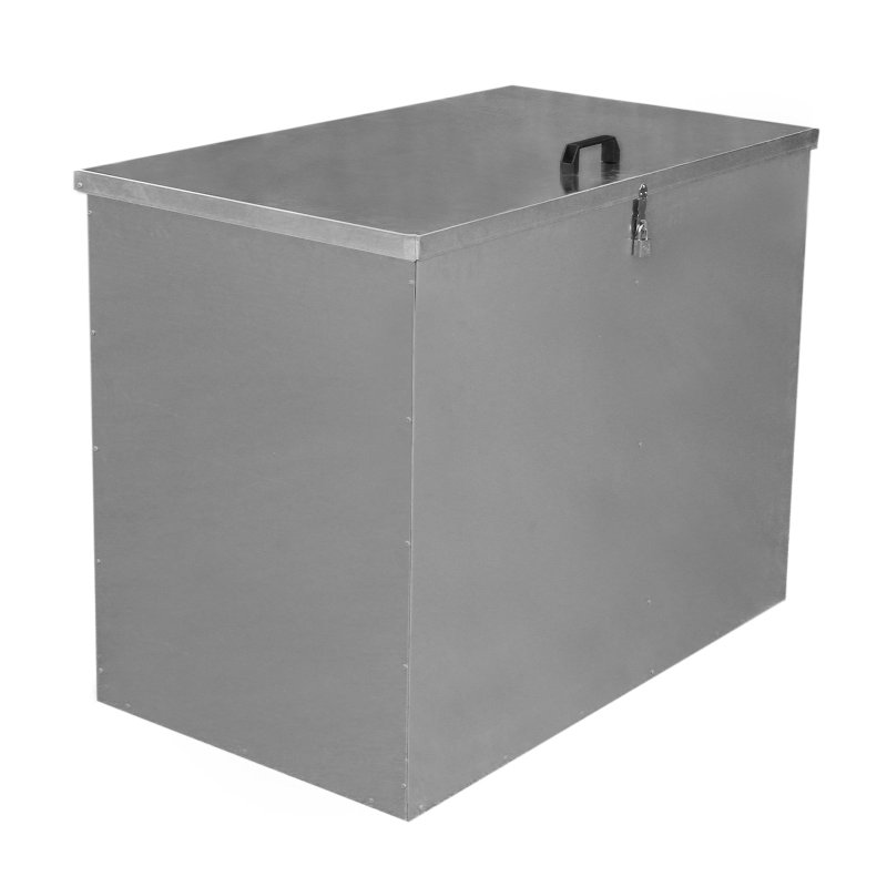 Large Storage Feed Bins 64L Galvanised Metal Waterproof Rodent Proof Outdoor Farm Garden Stables Animal Lockable Container Free Pad Lock | 2 Compartments