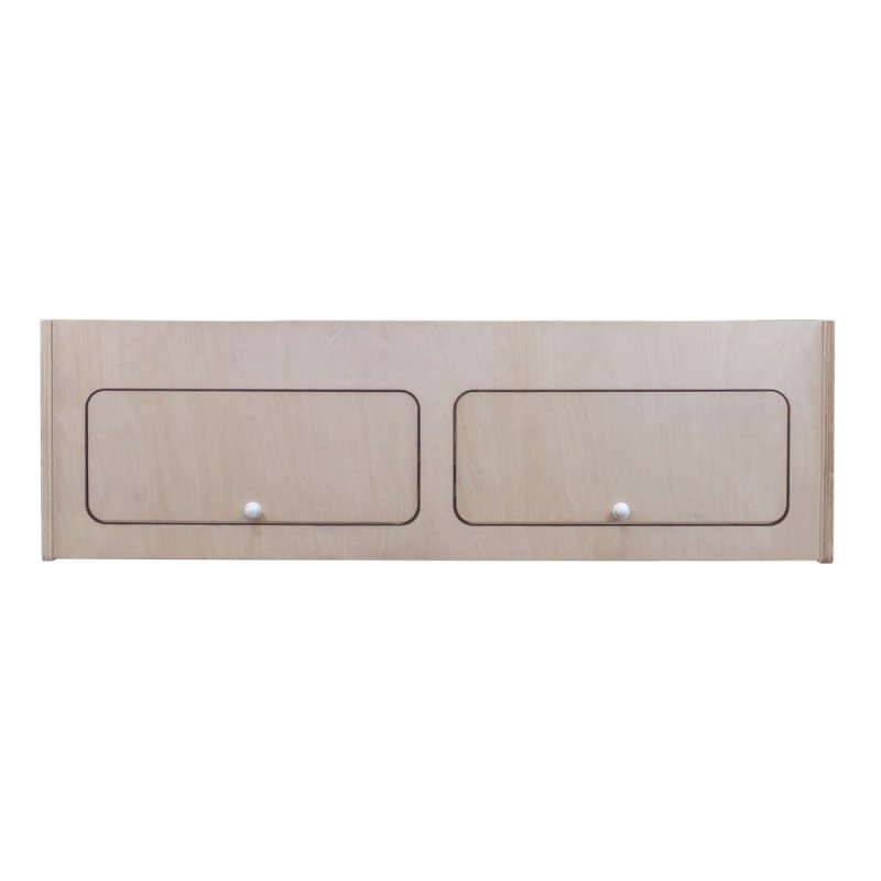 Campervan Overhead Cabinet 2 Door Top Locker Central Divider Camper Van Furniture Storage Lightweight Solid Birch Plywood Unpainted Soft Close Hinges Push Button Locks Pre Drilled Holes Fixing Kit
