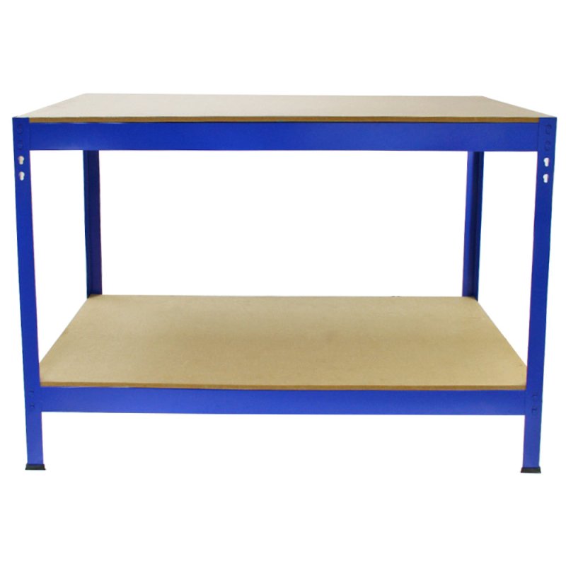 Monster Racking Heavy Duty Garage Storage Shelves (x3) & Workbench Blue 90cm x 182.5cm x 45cm