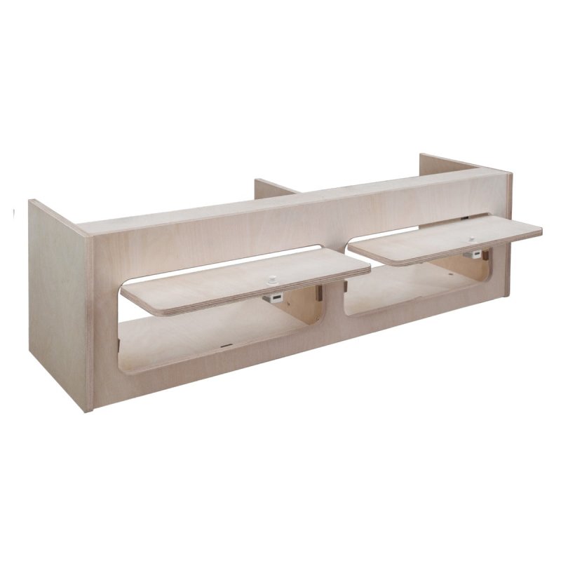 Campervan Overhead Cabinet 2 Door Top Locker Central Divider Camper Van Furniture Storage Lightweight Solid Birch Plywood Unpainted Soft Close Hinges Push Button Locks Pre Drilled Holes Fixing Kit