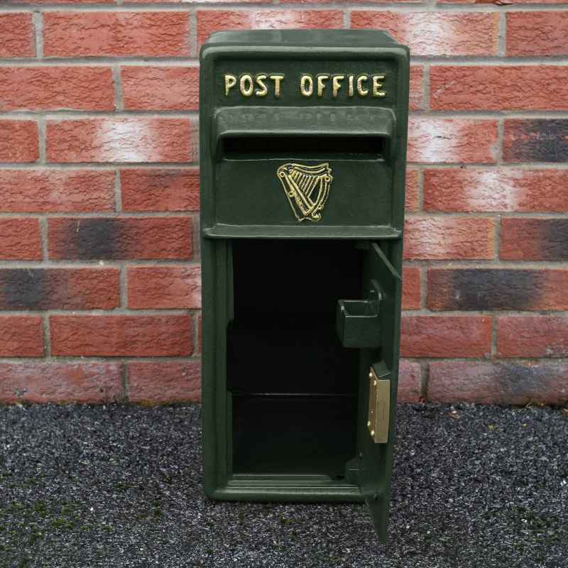Royal Mail Post Box Irish Cast Iron Wall Mounted Royal Mail Wedding Authentic Pillar Replica Lockable Post Office Letter Box Green