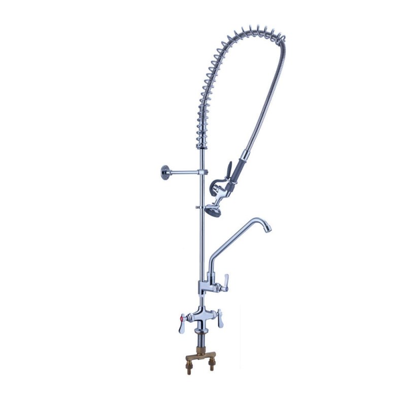 KuKoo Commercial Kitchen Catering Sink & Pre-Rinse Mixer Tap, RH Drainer Stainless Steel, 1.0 Bowl, 120cm Wide