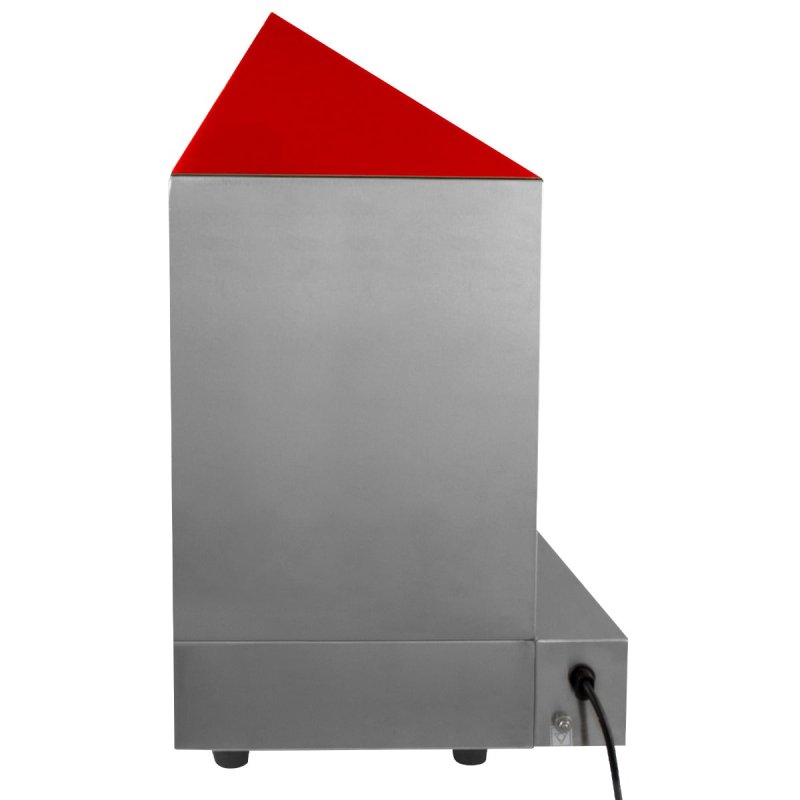 Hot Dog Steamer & Cart Events Hotdog Bun Electric Warmer Stainless Steel Machine Commercial Sliding Glass Doors Removable Shelf 2 Trays Adjustable Thermostat 30C - 110C 2000W Tongs 3 Sauce Bottles