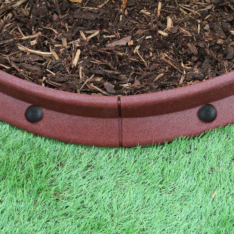 Flexible Lawn Edging Garden Border Grass Pathways Path Edge Vegetable Plot Flowerbed Raised Borders Rubber Artificial Grass Terracotta | Pack of 40 x 1.2m