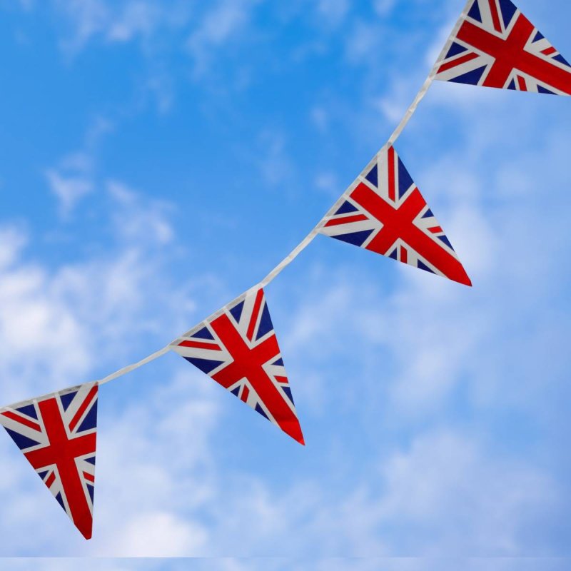 2 x Union Jack Flag Bunting - 10m Durable Fabric - British Decor, Perfect for Indoor/Outdoor Events, Royal Celebrations & National Holidays