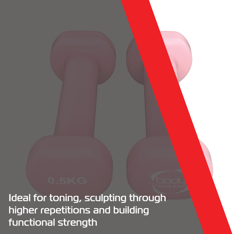 2 x 0.5KG Neoprene dumbbells