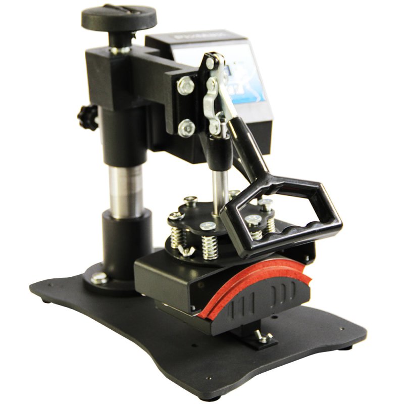 Cap Heat Press Digital Transfer Machine Sublimation Adjustable Pressure Temperature 93 - 220C Timer 0-999 Seconds Swing Arm Rubber Feet Teflon Surface DIY Professional Charity Business