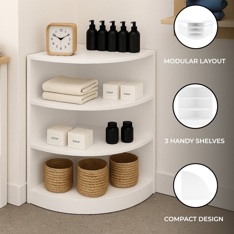 Retail Shop Corner Counter LM60 - White