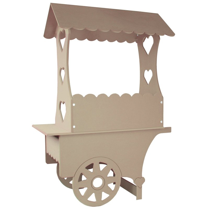 KuKoo Candy Cart Bundle, Wedding Favours Sweet Stalls Birthday Christening, MDF Table Wood Stand
