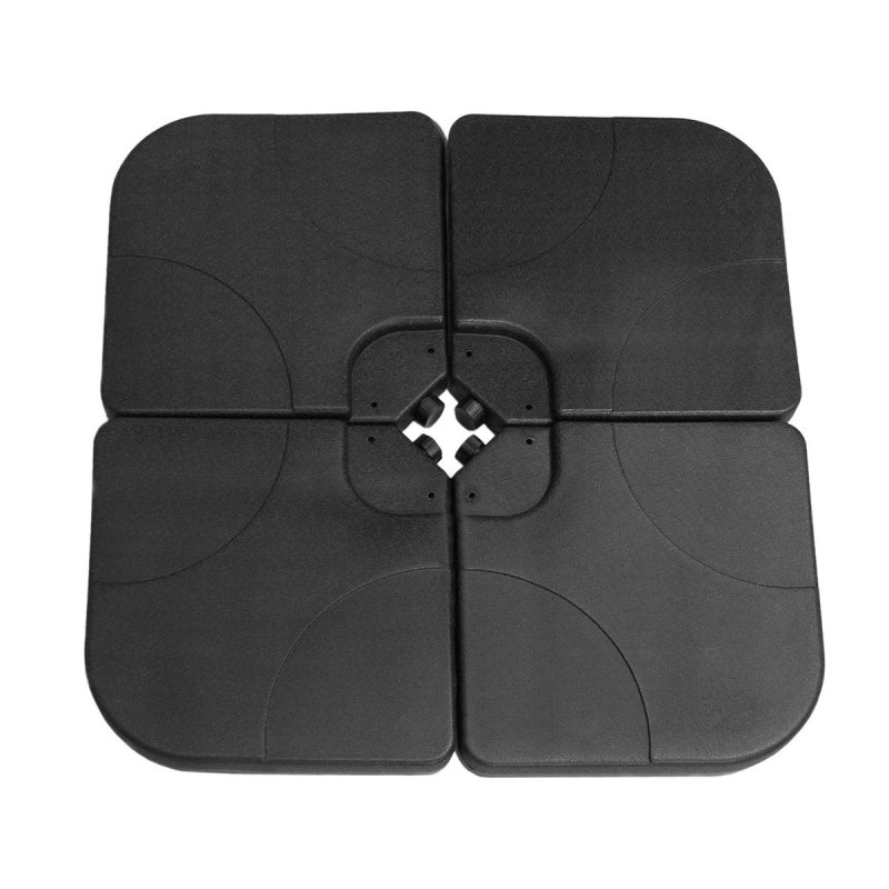 Monster Shop Dark Grey Cantilever Parasol Base Garden Patio Outdoor Umbrella Weight Stand Sand Water Filled Garden Furniture 105cm x 105cm x 7cm