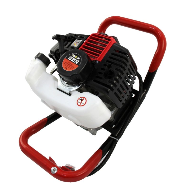 Earth Auger, Cement Mixer & 4 Stroke Post Driver Petrol Electric 70L Garden Drill Rammer Planting Fence Post Ground Hole Powerful Heavy-Duty Portable FREE Tool Kit, Protective Equipment & Carry Case