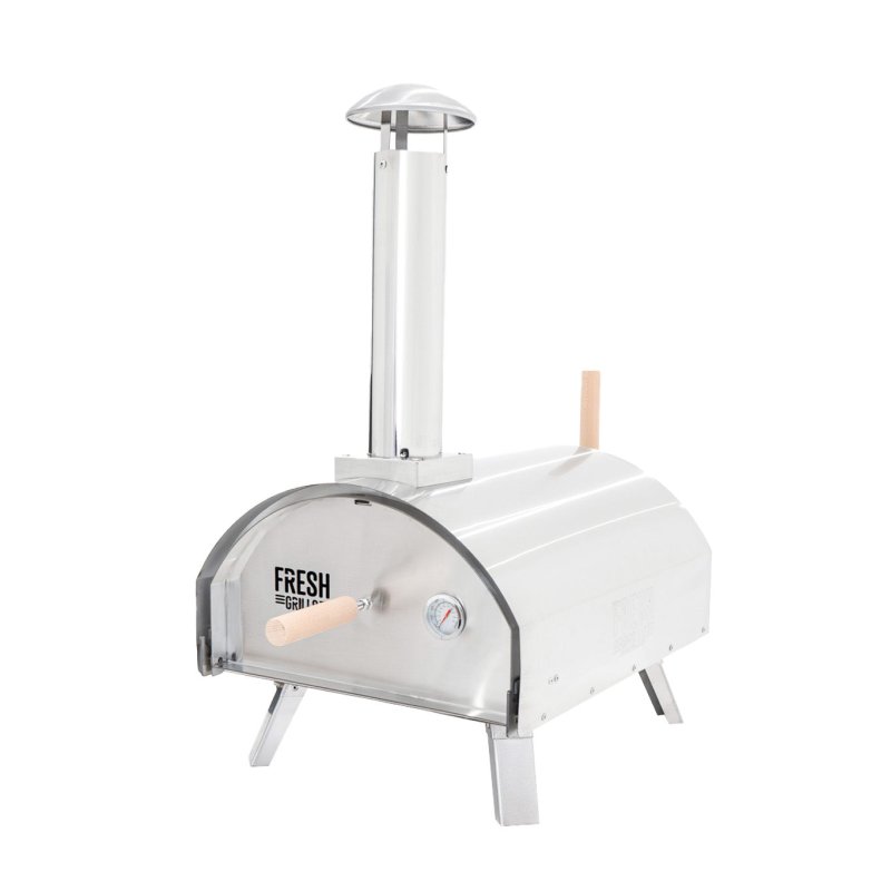 Fresh Grills Premium Outdoor Pizza Oven, Dual-Wall Insulated, Multi-Fuel, 500C Max Temperature with Pizza Peel, Stone & Rain Cover