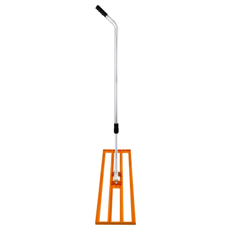 Lawn Leveller & Rotary Spreader Gritter Fertiliser Garden Levelling Rake Lute 100 x 32cm Orange Removable Extendable Handle Salt Grit Sand Seed Rain Cover & Gloves