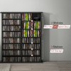 HOMCOM 720 CD/396 DVD Storage Unit, 396 Blu-ray Media Storage Shelf with 16 Compartments and 12 Adjustable Shelves, CD Tower for Living Room, Bedroom, Office