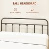 HOMCOM 4ft6 Double Bed Frame with Underbed Storage, Metal Platform Bed frame with Tall Headboard, Footboard and Steel Slat Support, No Box Spring Needed, Easy Assembly, Black