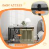 PawHut Dog Crate Furniture, Dog House Furniture Style for Extra Large Dogs, Dog Kennel with Removable Cushion for Indoor Use, 118 x 60 x 73 cm, Grey