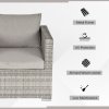 Outsunny Single Rattan Garden Chair, PE Wicker Garden Armchair with Cushions, Outdoor Rattan Chair with Armrests and Steel Frame for Conservatory, Porch, Patio, Balcony, Grey