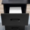 HOMCOM Computer Desk, Writing Table, PC Workstation with 3 Storage Shelves and Drawers, Black Handle, for Home Office