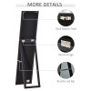 HOMCOM Full Length Mirror, Floor Standing or Wall-Mounted Long Mirror, Rectangular Full Body Mirror for Bedroom, Living Room, Black