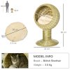 PawHut Raised Cat House, Natural Mat Grass Cat Bed, Kitten Cave with Cushion, Detachable Top, Yellow, 41x 69 cm