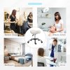 HOMCOM Cosmetic Stool 360?? Rotate Height Adjustable Salon Massage Spa Chair Hydraulic Rolling Faux Leather Saddle Stool Mobility, Cream