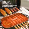 Outsunny Charcoal Barbecue Grill Folding BBQ Grill with 1232 cm? Cooking Area, Adjustable Vent, Thermometer, Handles for Camping Picnic, Black