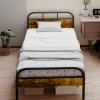 HOMCOM 3ft Single Bed Frame with Headboard, Platform Bed Frame with Underbed Storage, Slat Support, No Box Spring Needed, Easy Assembly, Rustic Brown