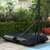 SPORTNOW Height Adjustable Basketball Hoop and Stand, Free Standing Basketball Stand Net Set System w/ Wheels, Enlarged Base, PE Backboard, 179-209cm