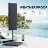 Outsunny Garden Parasol Cover, Outdoor Patio Umbrella Protector Weatherproof Garden Patio with Rod, Zipper for 2-4m Parasol, 60 x 160cm, Dark Grey