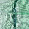 Outsunny 3 x 3 x 2 m Polytunnel Greenhouse with Roll-up Side Walls, Walk-in Grow House Tent with Steel Frame, Reinforced Cover, Zipped Door and 6 Mesh Windows for Garden, Green